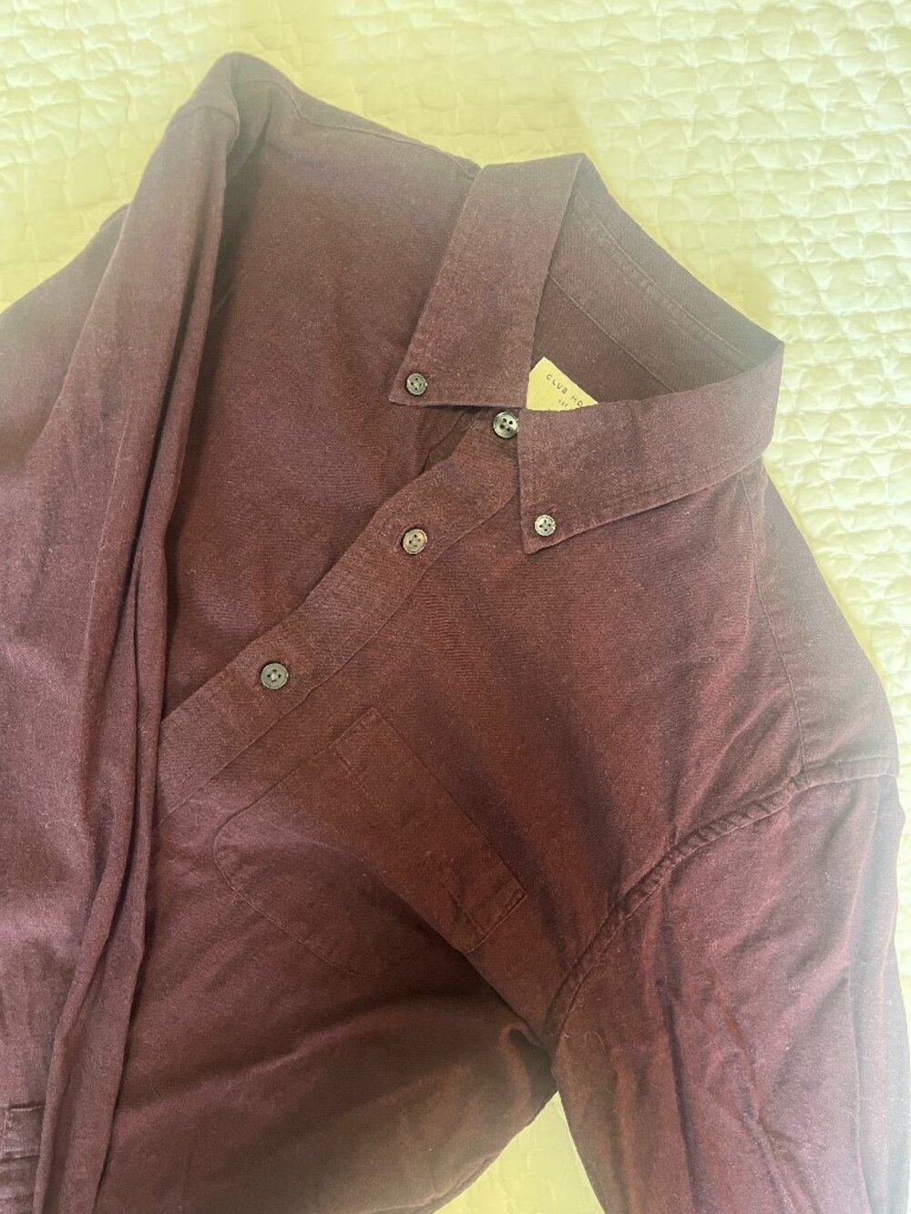 Maroon flannel Club Monaco button down - xs
